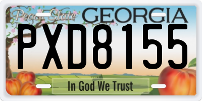 GA license plate PXD8155