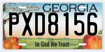 GA license plate PXD8156