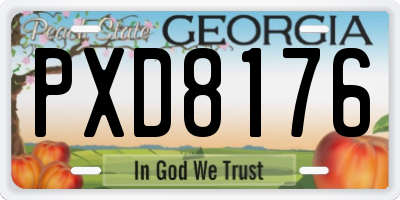 GA license plate PXD8176