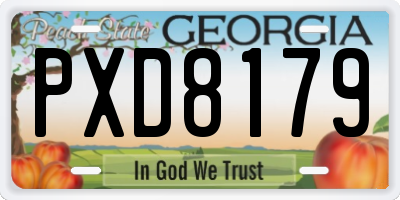 GA license plate PXD8179