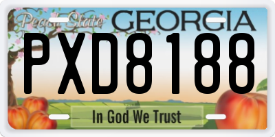 GA license plate PXD8188