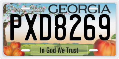 GA license plate PXD8269