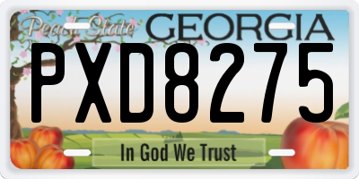 GA license plate PXD8275