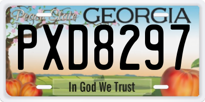 GA license plate PXD8297