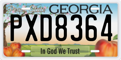 GA license plate PXD8364
