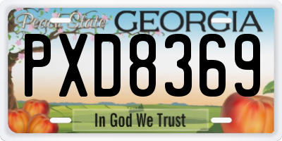 GA license plate PXD8369