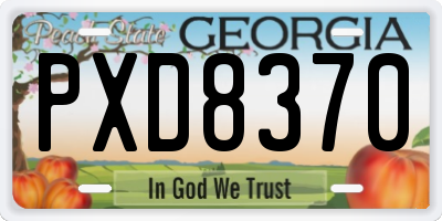 GA license plate PXD8370