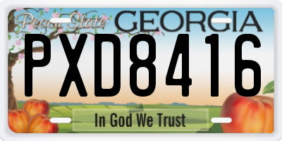 GA license plate PXD8416
