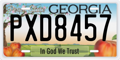 GA license plate PXD8457