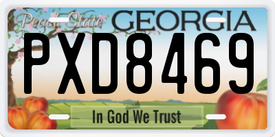 GA license plate PXD8469