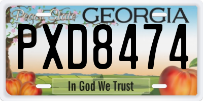 GA license plate PXD8474