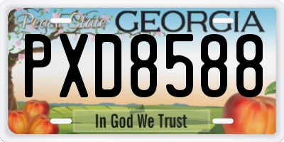 GA license plate PXD8588