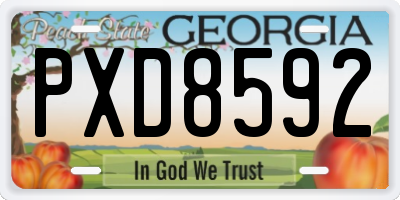 GA license plate PXD8592