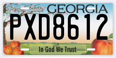 GA license plate PXD8612