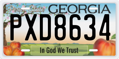 GA license plate PXD8634