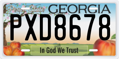 GA license plate PXD8678