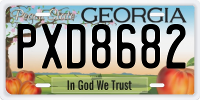 GA license plate PXD8682