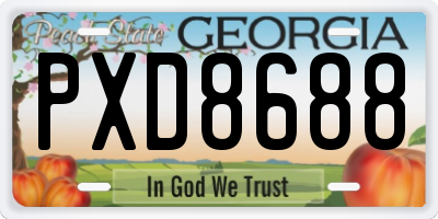 GA license plate PXD8688