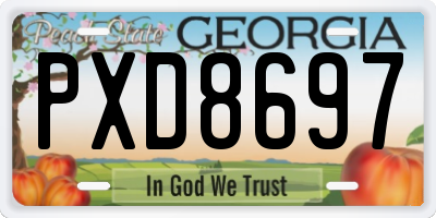 GA license plate PXD8697