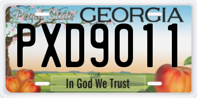 GA license plate PXD9011