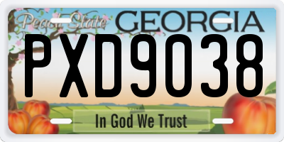 GA license plate PXD9038