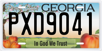 GA license plate PXD9041