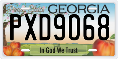 GA license plate PXD9068