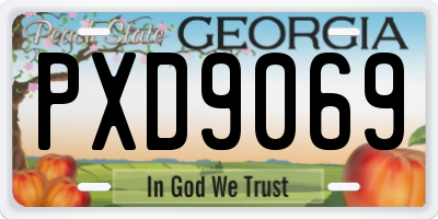GA license plate PXD9069