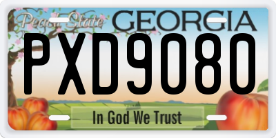 GA license plate PXD9080