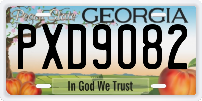 GA license plate PXD9082