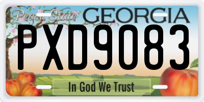 GA license plate PXD9083