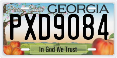 GA license plate PXD9084