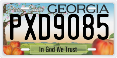 GA license plate PXD9085
