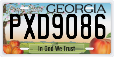 GA license plate PXD9086
