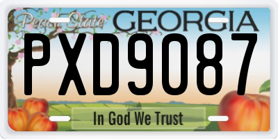 GA license plate PXD9087