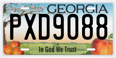 GA license plate PXD9088