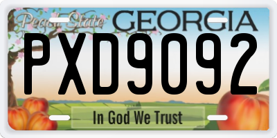 GA license plate PXD9092