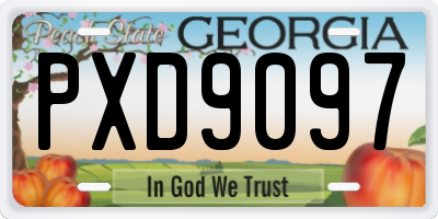 GA license plate PXD9097