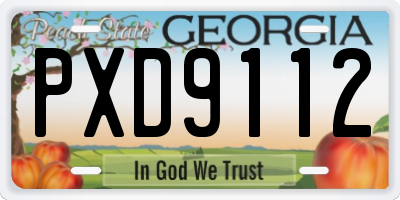 GA license plate PXD9112