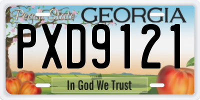 GA license plate PXD9121