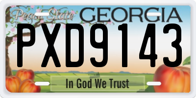 GA license plate PXD9143