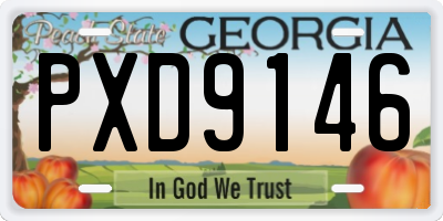 GA license plate PXD9146