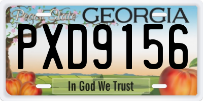 GA license plate PXD9156