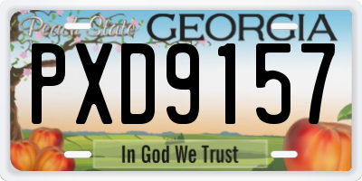 GA license plate PXD9157