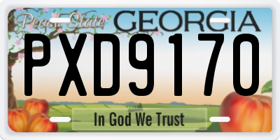 GA license plate PXD9170