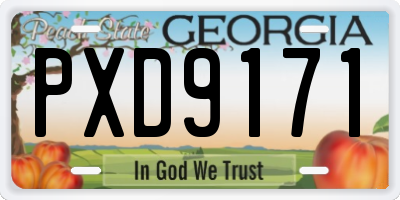 GA license plate PXD9171