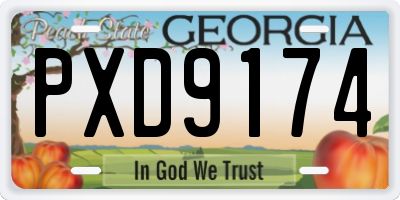 GA license plate PXD9174