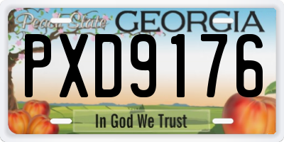 GA license plate PXD9176