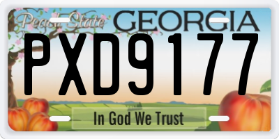 GA license plate PXD9177