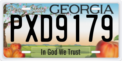 GA license plate PXD9179